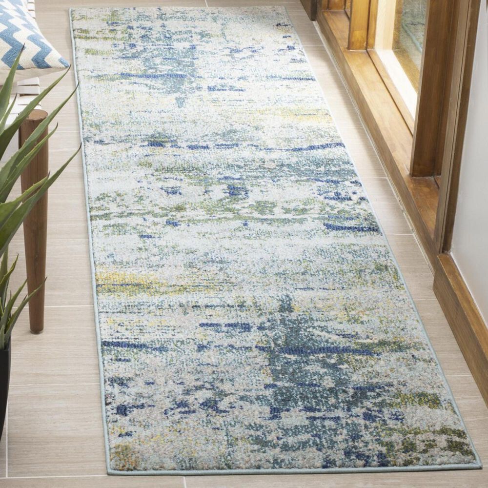 Safavieh Monaco MNC259M 2&#39;2&quot; x 8&#39; Blue and Grey Runner, , large