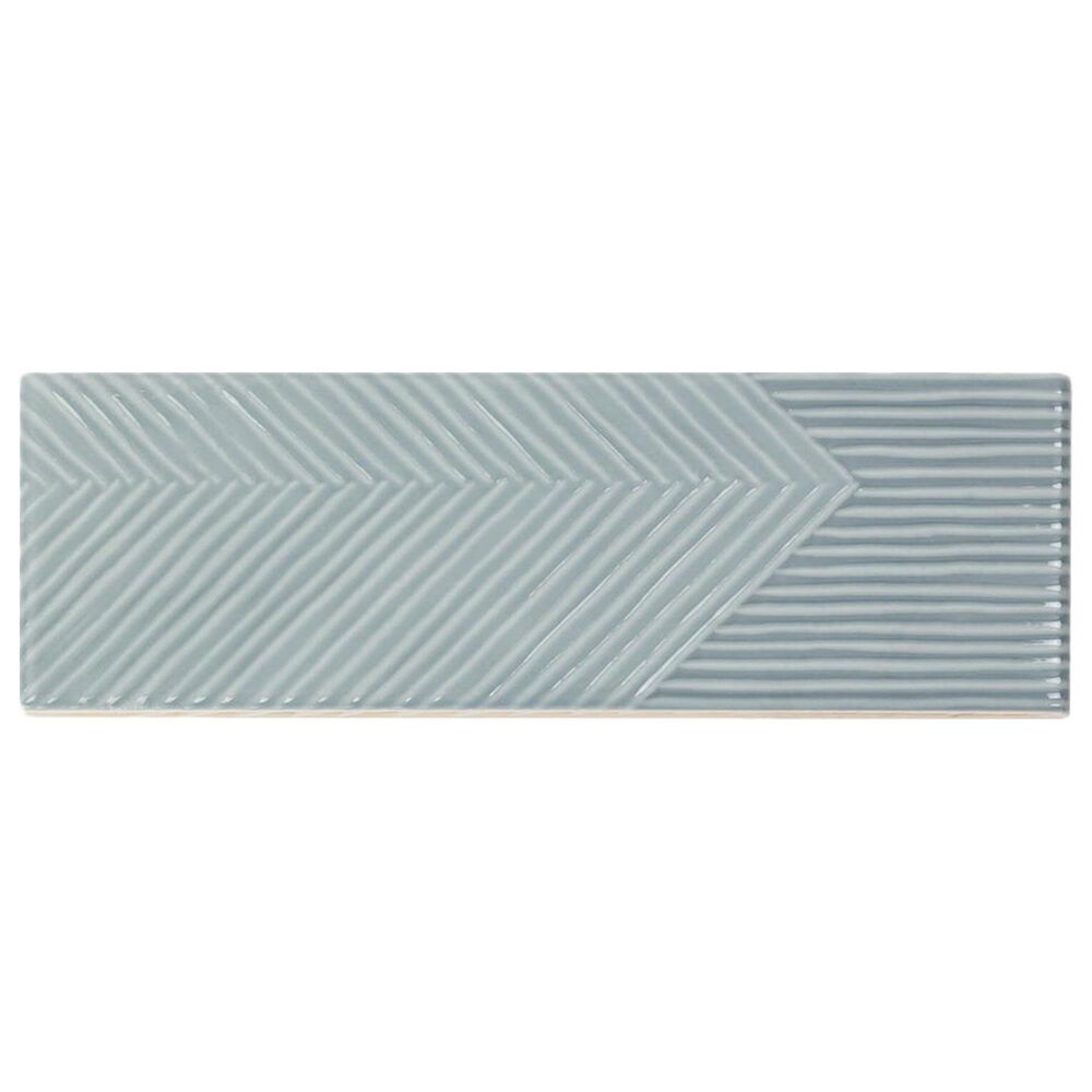 Soho Studio Fragments Ash Blue 2" x 8" Ceramic Tile, , large