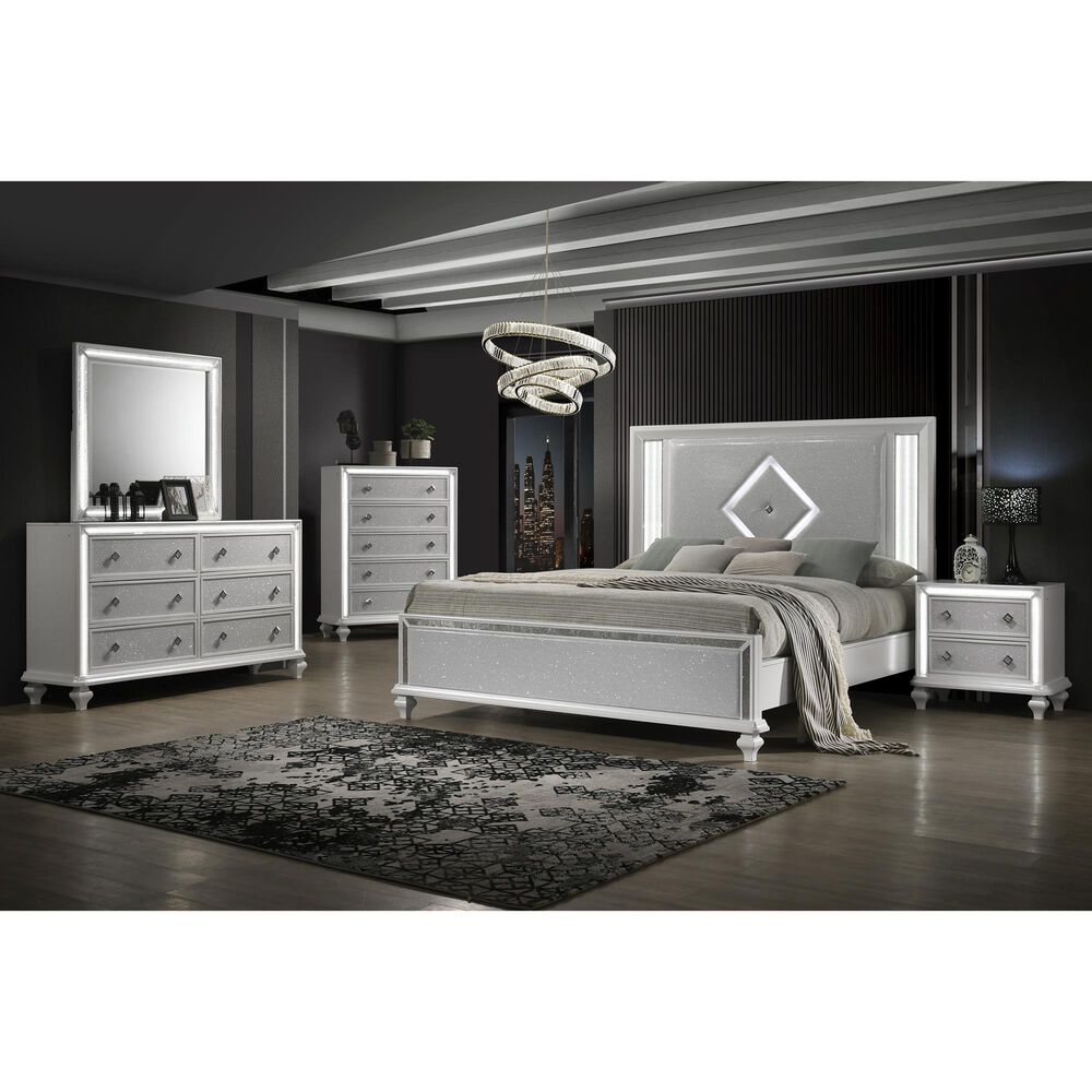 New Heritage Design Stardust Dresser Mirror in White, , large