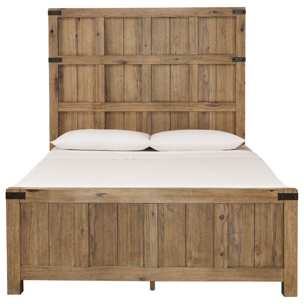 Millenium Ridgester 4 Piece Queen Panel Bedroom Set in Light Brown with USB Ports, , large