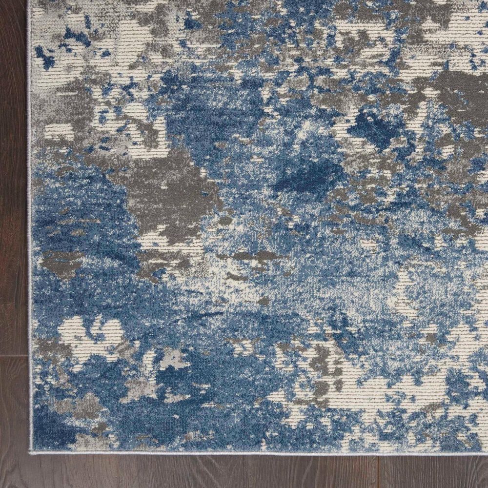 Nourison Rustic Textures RUS08 Grey and Blue 7&#39;10&quot; x 10&#39;6&quot; Area Rug, , large