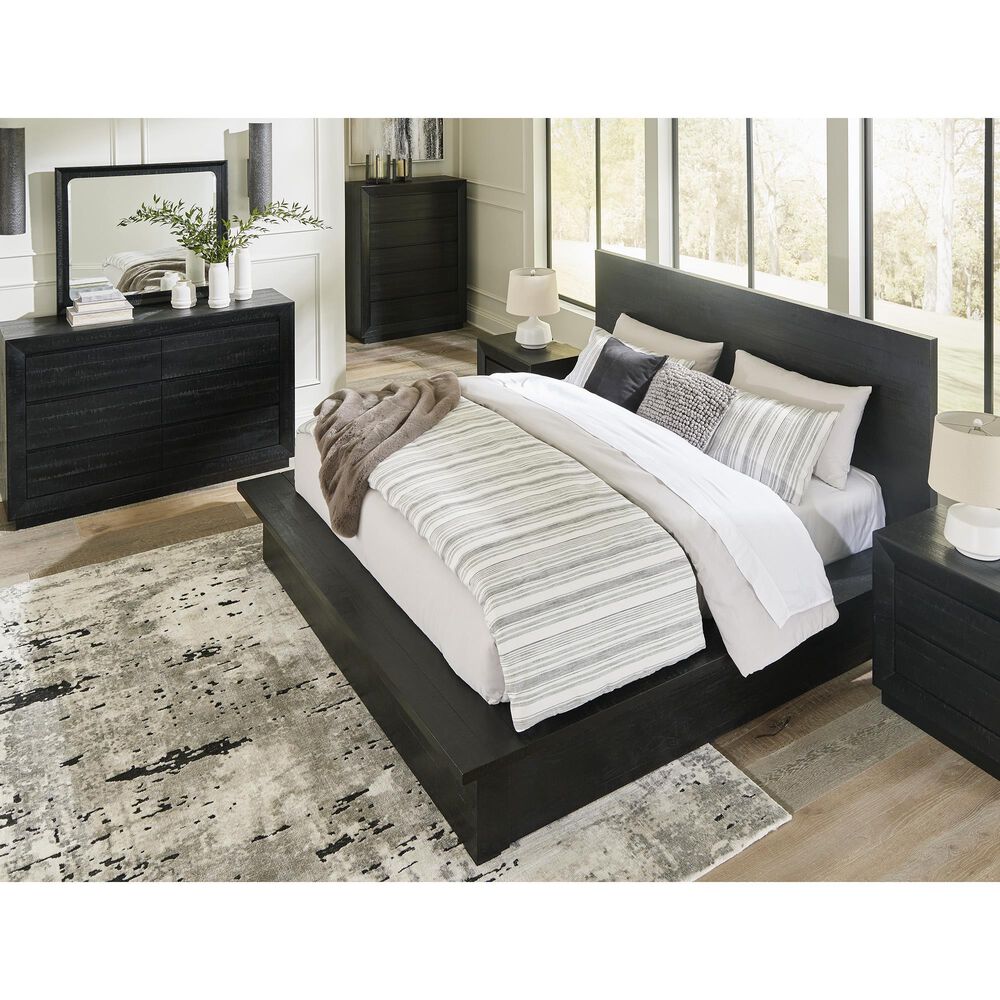 Ashley Londer King Panel Bed  in Black  in Black, , large