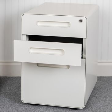 Flash Furniture 3-Drawer Mobile File in White, , large