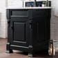 James Martin Vanities Brookfield 26" Single Bathroom Vanity in Antique Black with 3 cm Carrara White Marble Top and Rectangle Sink, , large