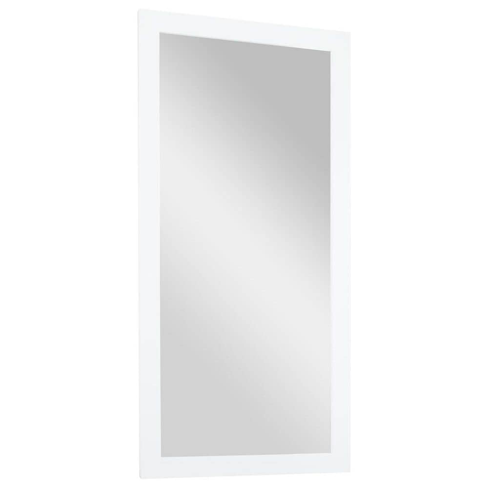 Maple and Jade 65&quot; Wood Rectangular Minimalistic Wall Mirror in Matte White, , large