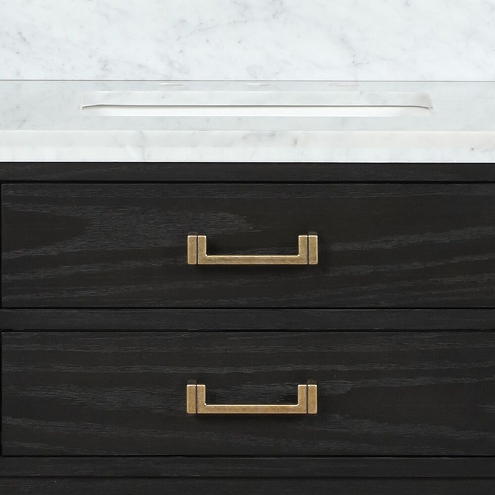 Lexora Home Norwalk 48&quot; Single Bathroom Vanity in Black Oak with White Carrara Marble Top  and Rectangle Sink, , large