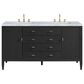James Martin Vanities Myrrin 60" Double Vanity in Carbon Oak with 3 cm Carrara White Marble Top, , large