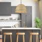 Golden Lighting Rue 8-Light Pendant in Matte Black with Woven Sweet Grass Shade, , large
