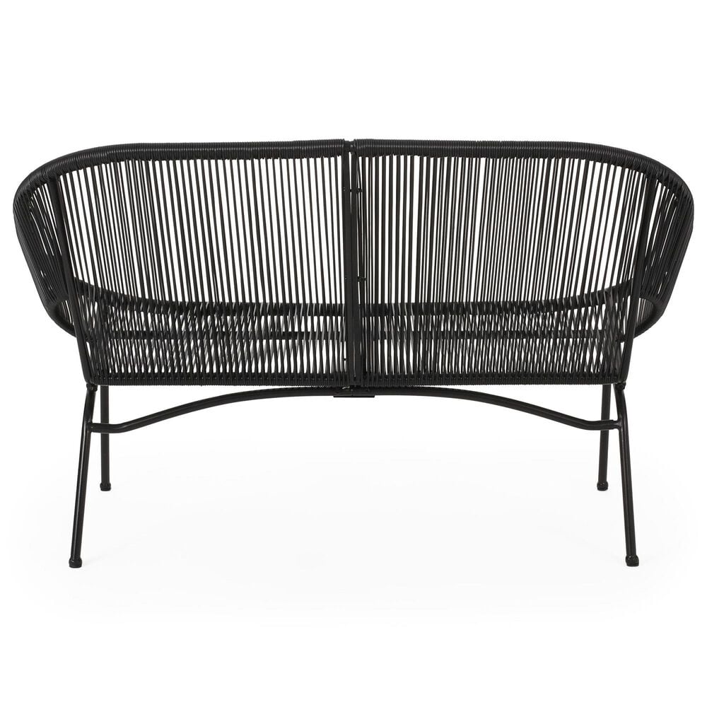 Hearth and Haven Condessa Outdoor Loveseat in Black, , large