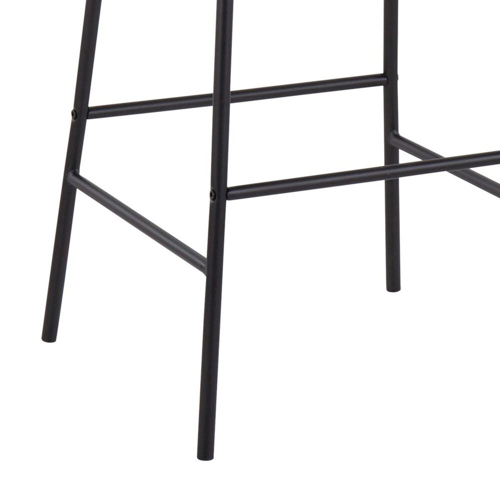 LumiSource Daniella Bar Stool with Cream Upholstery in Black (Set of 2), , large