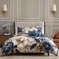 Bebejan English Manor 5-Piece Queen Reversible Comforter Set in Steel Blue, Soft Beige and Creamy Ivory, , large