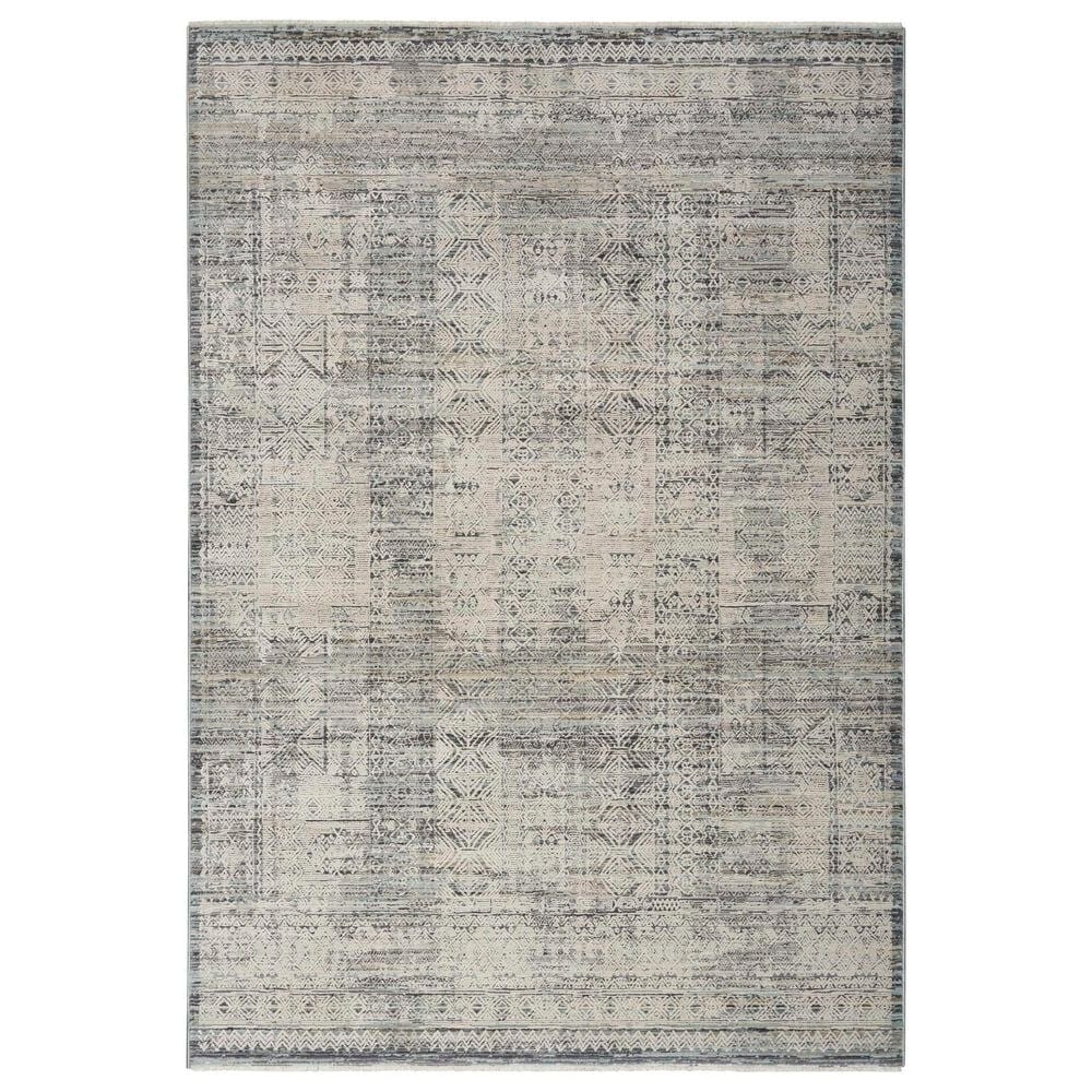 Nourison Lynx 2"3" x 8" Ivory and Blue Runner, , large