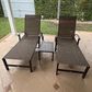 HOMLUX 3-Piece Patio Chaise Lounge Set with Wheels in Brown, , large
