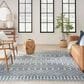 Nourison Astra Machine Washable 7"10" x 10" Blue Area Rug, , large