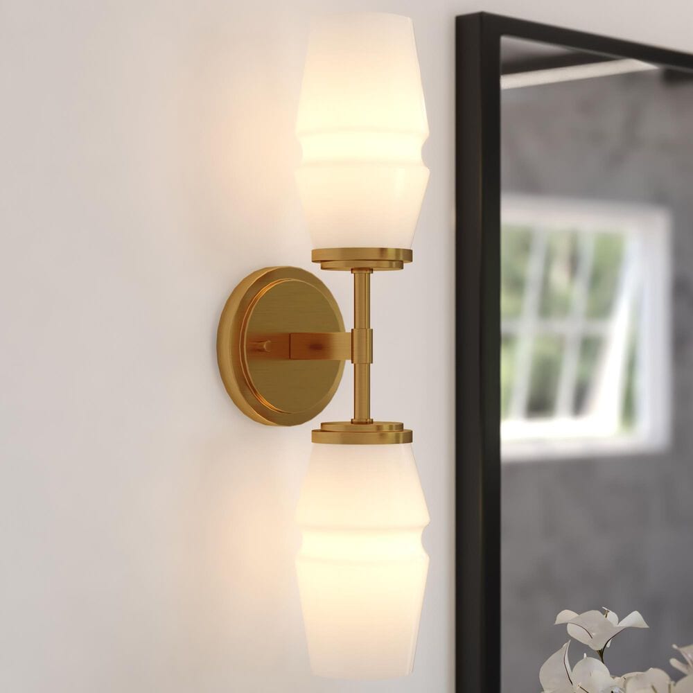 Vaxcel Warren 2-Light Wall Sconce in Brushed Brass, , large