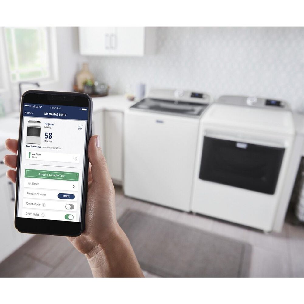 Maytag 7.4 Cu. Ft. Front Load Electric Dryer with WiFi in White, , large