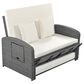 HOMLUX Wicker Rattan Double Chaise Lounge in White, , large