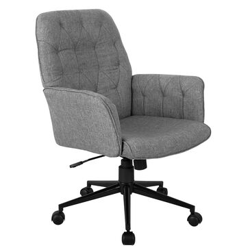 New Era Holding Group LTD Swivel Tufted Desk Chair in Gray, , large