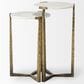 Mercana Atticus 2-Piece Nesting Accent Table Set in Antiqued Gold and White, , large