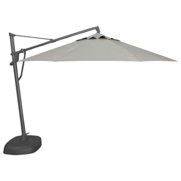 Treasure Garden 11" Cantilever Umbrella with Black Base in Silver Linen, , large