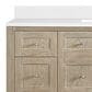 James Martin Vanities Breckenridge 60" Single Bathroom Vanity in Whitewashed Oak with Single Hole 3 cm White Zeus Quartz Top and Rectangular Sink, , large