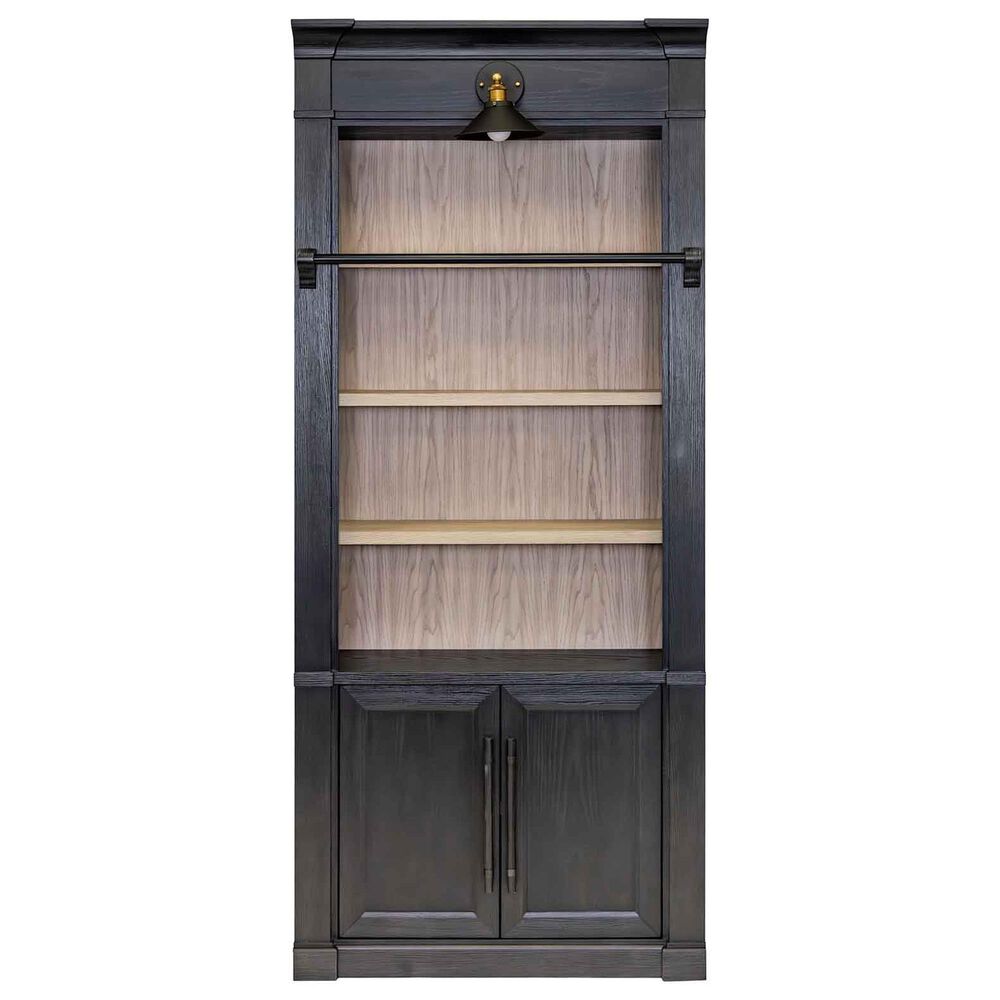 Wycliff Bay Willow Lane 4-Piece L-Shaped Desk with Bookcase and Ladder in Ebony Black, , large