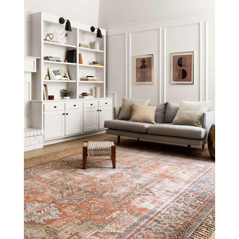 Loloi Loren LQ-15 7&#39;6&quot; x 9&#39;6&quot; Terracotta and Sky Area Rug, , large