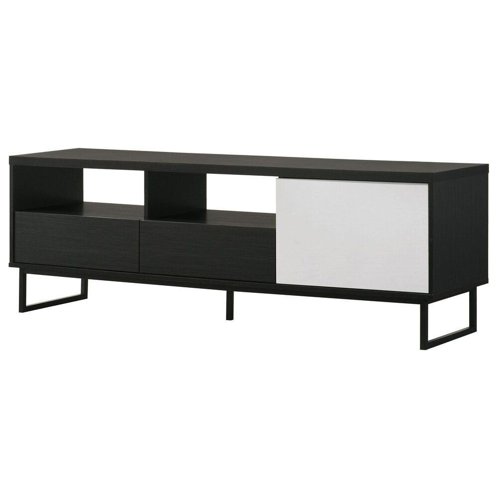 Everly Living Maya 60" TV Stand in Black and White, , large