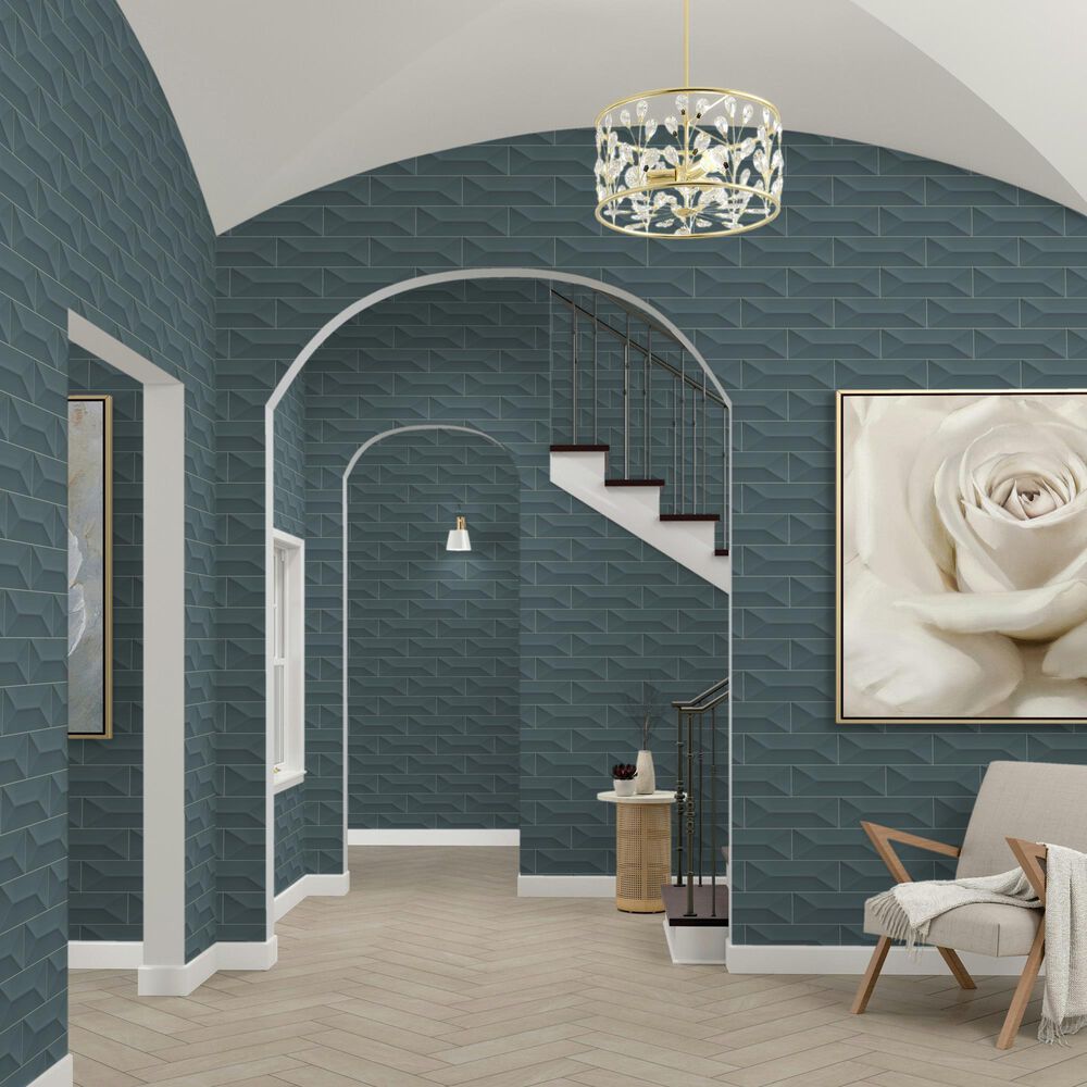 Dal-Tile Mythology Aura Wave Crest 4" x 12" Ceramic Tile, , large