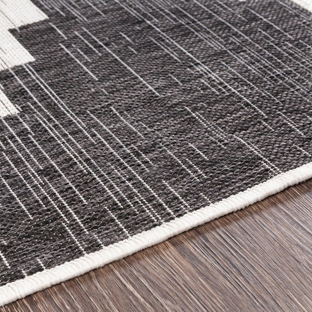 Surya Eagean EAG-2356 Black, Off-White and Charcoal 5&#39;3&quot; x 7&#39;7&quot; Indoor/Outdoor Area Rug, , large
