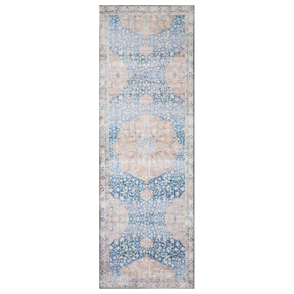 Loloi II Layla LAY-07 2"6" x 9"6" Blue and Tangerine Runner, , large