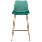 Zuo Modern Tony Bar Stool in Green and Gold, , large