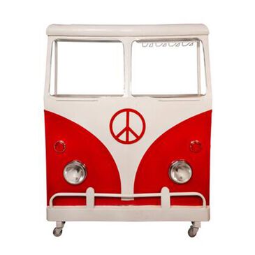 Sagebrook Home 69" Metal Bus Kombi Bar in Red, , large