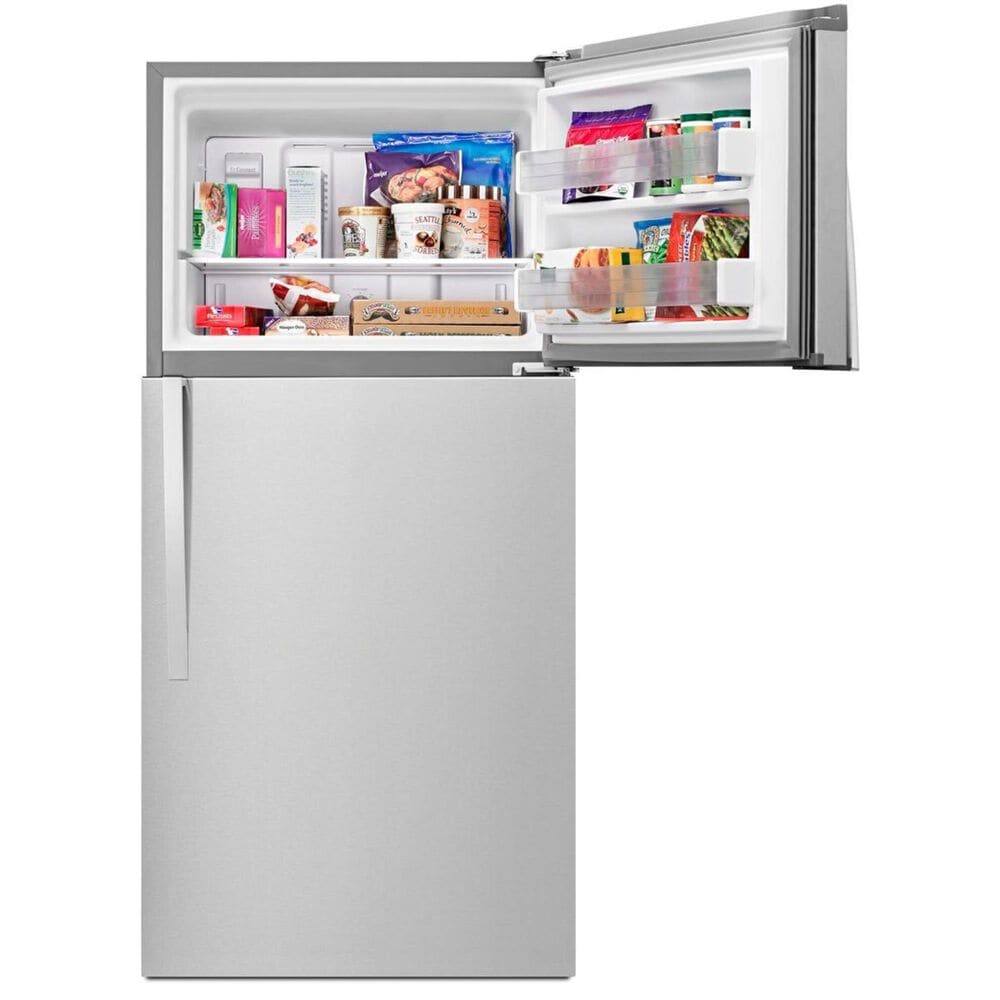 Whirlpool 19 Cu. Ft. Top-Freezer Refrigerator with LED Interior Lighting in Metallic Steel, , large