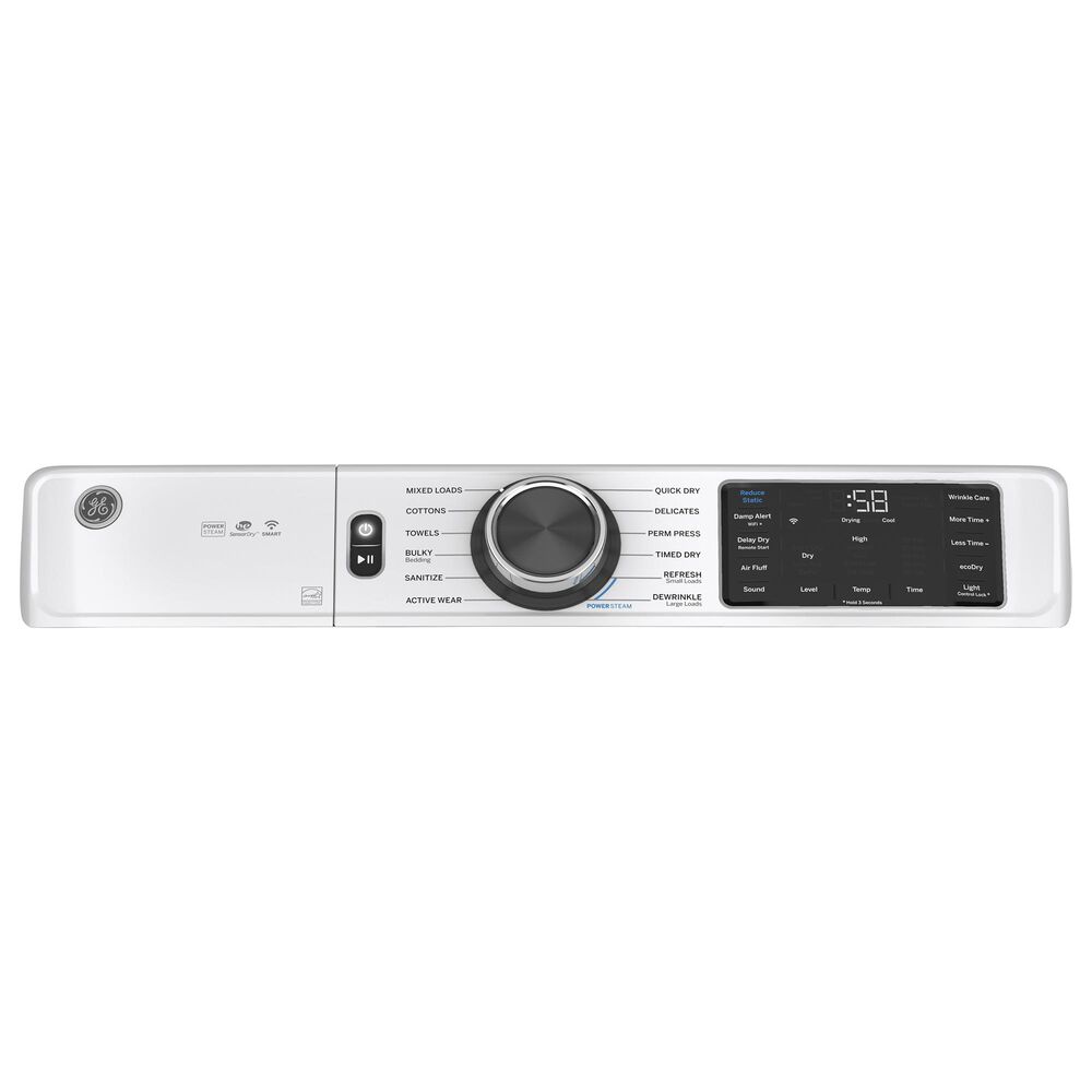 GE Appliances 7.8 Cu. Ft. Electric Dryer with Steam Cycle in White, , large