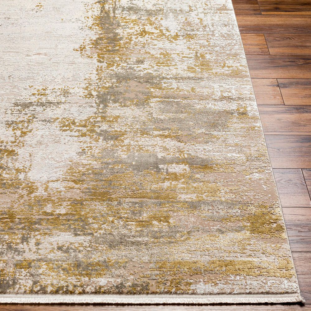 Surya Solar 3&#39; x 8&#39; Ivory, Medium Brown, Tan, Mustard, Medium Gray and Light Beige Runner, , large