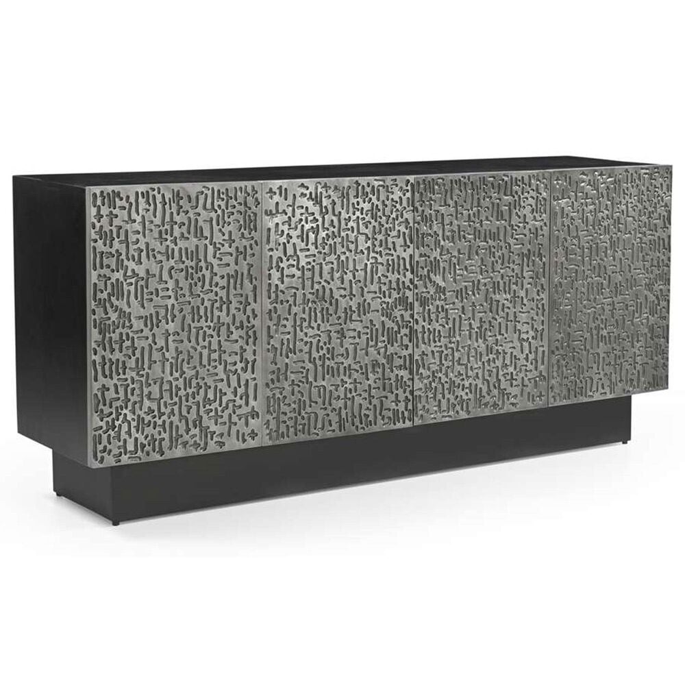 Bassett Mirror Company Sevigny 4-Door Server in Black and Antique Pewter, , large