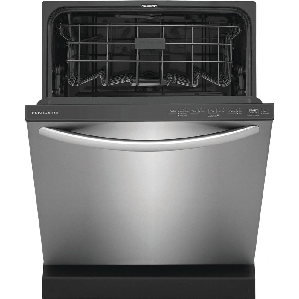 Frigidaire 4 PC Kitchen Package with 22.6 Cu. Ft. Counter-Depth French Door Refrigerator, 30&quot; Front Control Electric Range Ceramic with Top Convection, 1.8 Cu. Ft. OTR Microwave, and 24&quot; Built-In Dishwasher with DishSense and MaxDry, , large