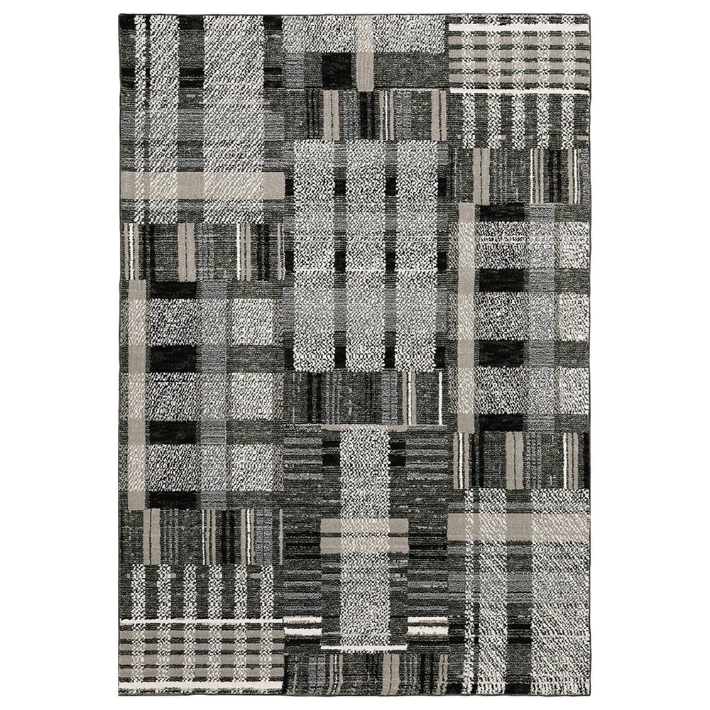 Oriental Weavers Atlas Geometric 752C0 3"3" x 5"2" Black and Gray Area Rug, , large