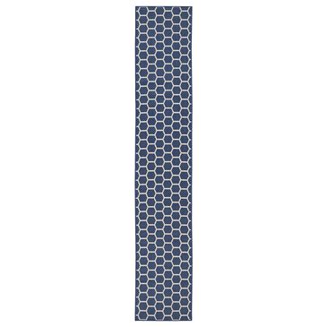 Nourison Twist Reversible 2"2" x 10" Navy Indoor/Outdoor Runner, , large