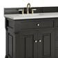 James Martin Vanities Brookfield 72" Double Bathroom Vanity in Black Onyx with 3cm Lime Delight Quartz Top and Rectangular Sinks, , large