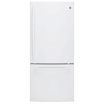 GE Appliances 20.9 Cu. Ft. Bottom Freezer Refrigerator in White, , large