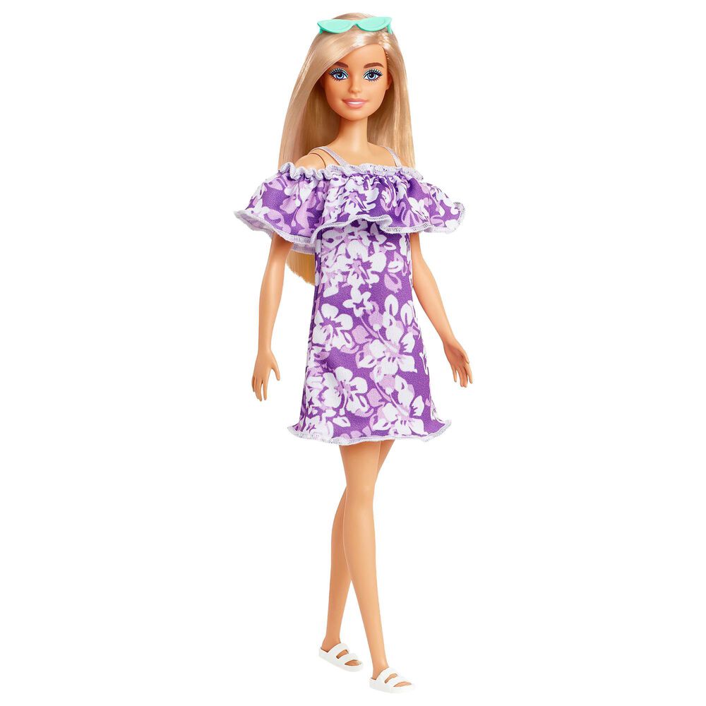Barbie Loves Ocean Purple Floral Dress, , large