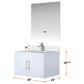 Lexora Home Geneva 30" Single Bathroom Vanity in Glossy White with 2 cm White Cultured Marble Top and Rectangular Sink, , large