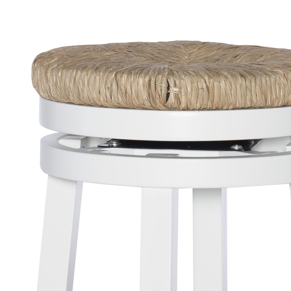 Linon Home Decor Morgan Swivel Counter Stool in White, , large
