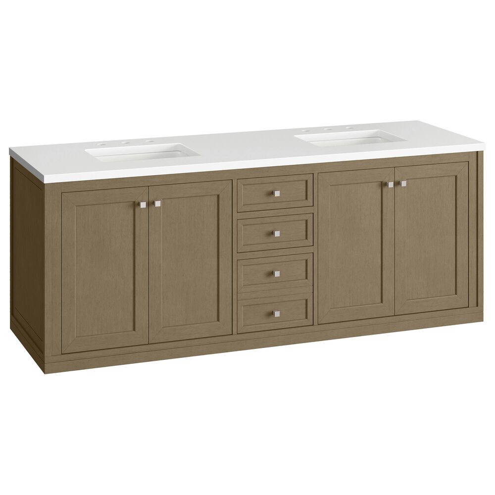 James Martin Vanities Chicago 72" Double Bathroom Vanity Cabinet in Walnut Whisper, , large