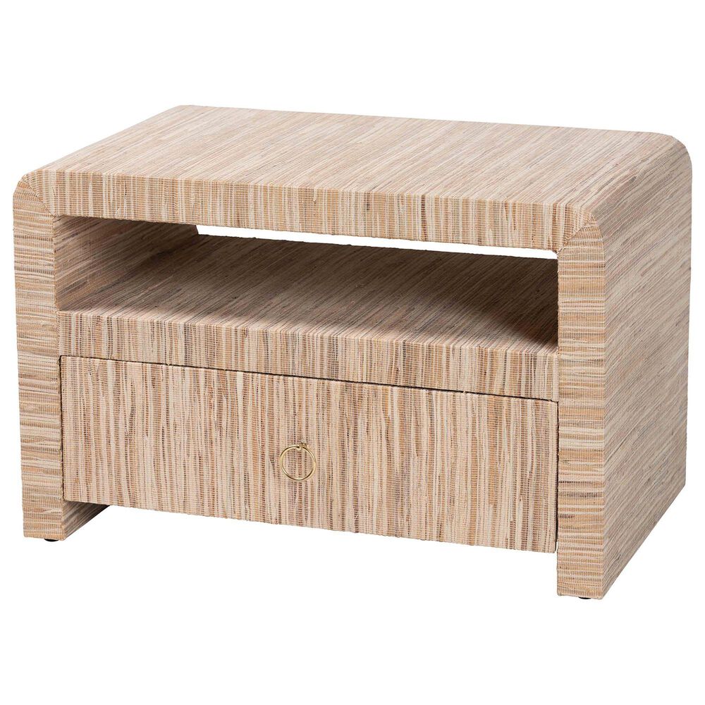 Baxton Studio Hannah 1-Drawer Nightstand in Natural, , large