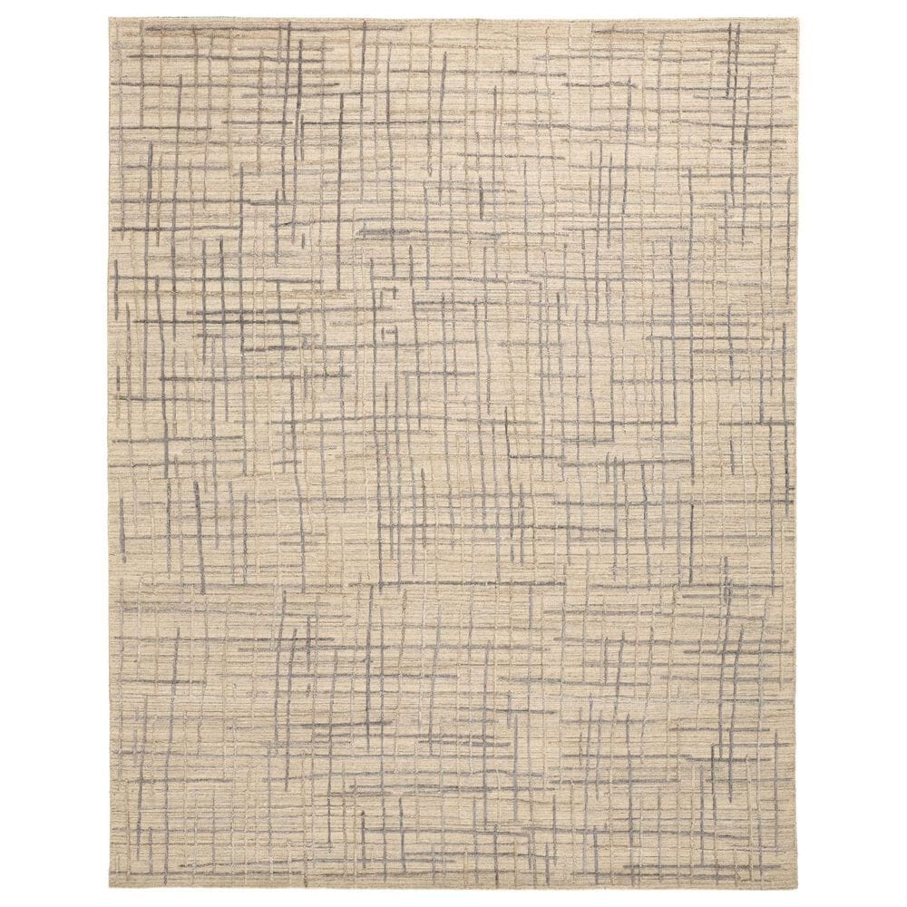 Feizy Kirkwood 5" x 8" Beige and Silver Area Rug, , large