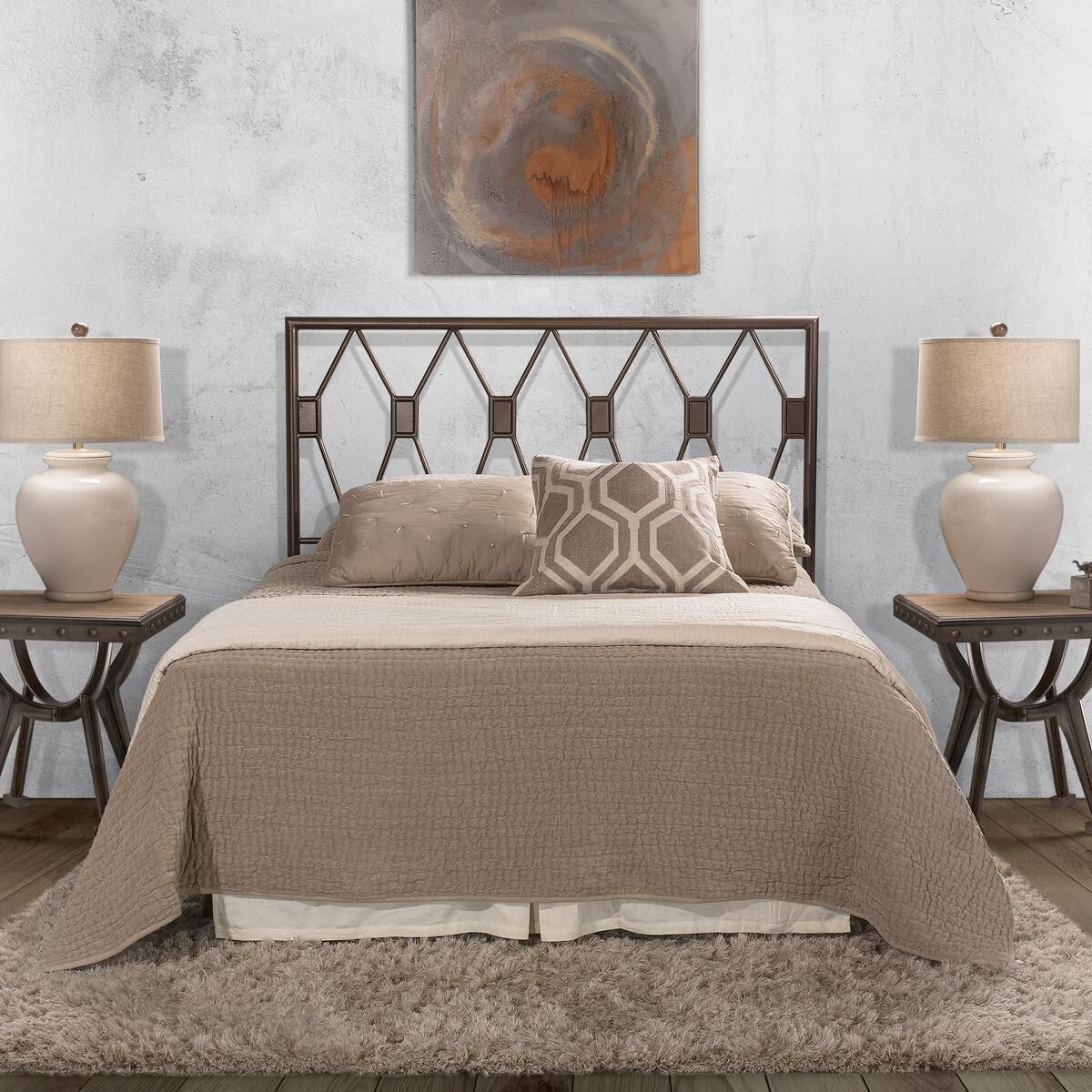 Pewter sales metal headboard