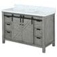 Lexora Home Marsyas 48" Single Bathroom Vanity in Ash Grey with White Quartz Top and Rectangular Sink, , large